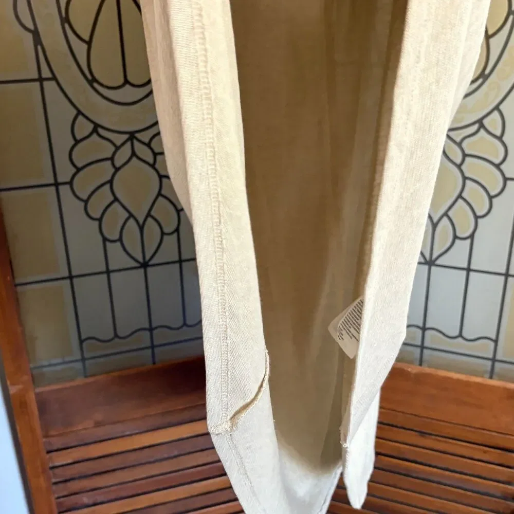 PrAna Tidal Wave Skirt In Sandwashed Beige Preppy Coastal Hemp Blend Size L